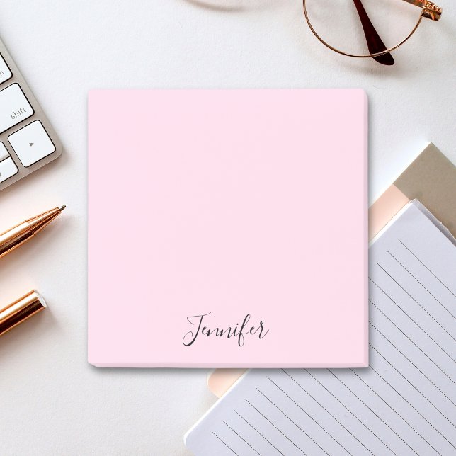 Custom Name Pastel Pink Personalized Post-it Notes (Creator Uploaded)