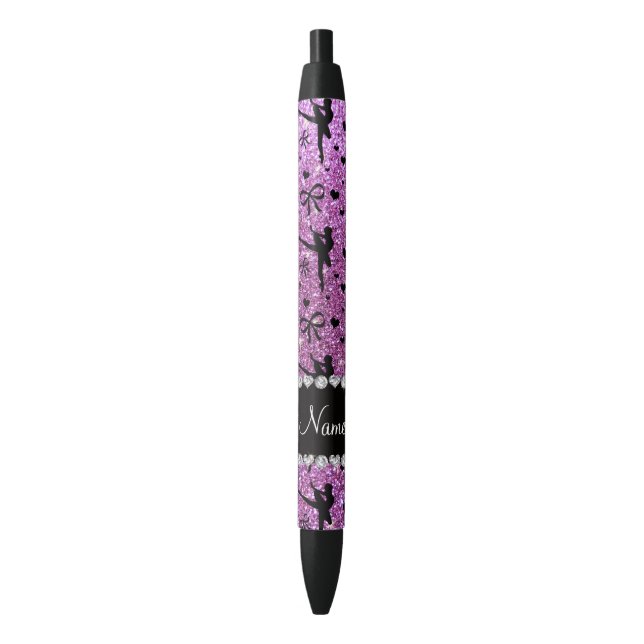 Custom name pastel purple glitter ballerinas pen (Front Vertical)