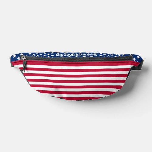 Custom Name Patriotic AMERICAN FLAG Fanny Pack