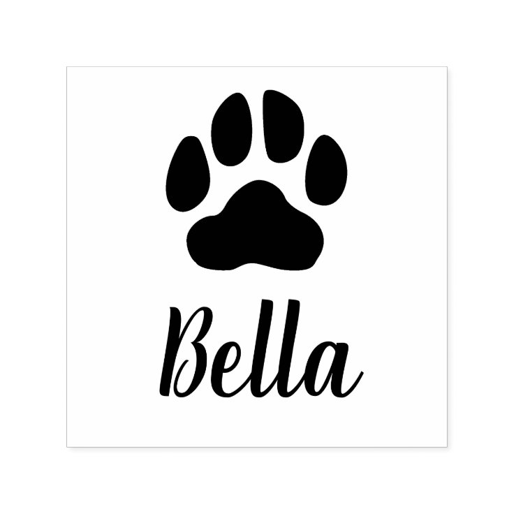 Custom Name Paw Print Self Inking Stamp Zazzle