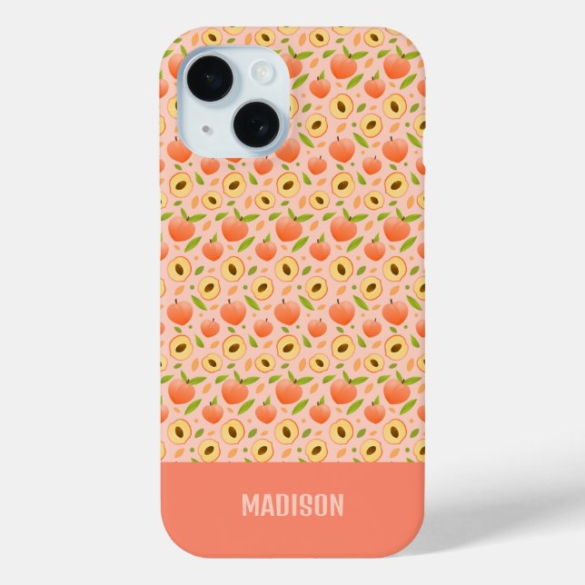 Custom Name Peach Pattern Case-Mate iPhone Case (Back)