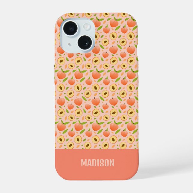 Custom Name Peach Pattern Iphone Case (Back)