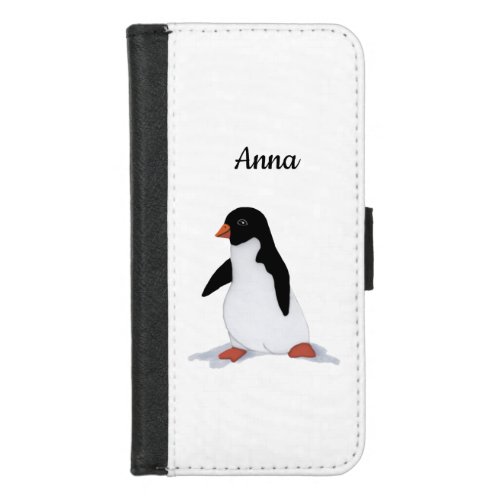 Custom Name Penguin iPhone 87 Wallet Case