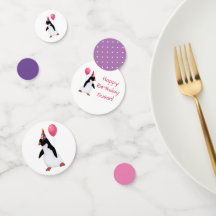 Custom Name Penguin Table Confetti