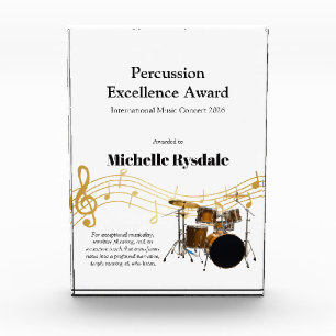 Custom Name Percussion Music Excellence Award