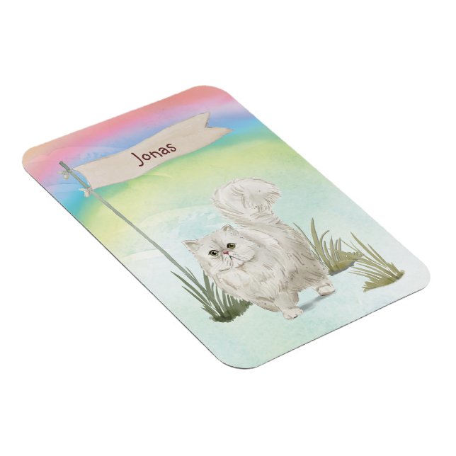 Custom Name Persian Cat Pet Magnet (Right Side)