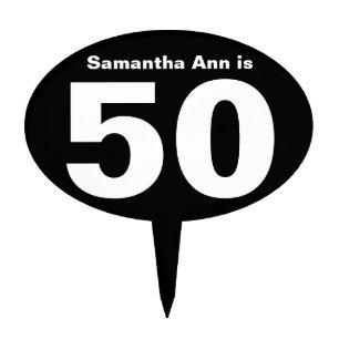 Custom Name Personalized 50th Birthday Cake Topper