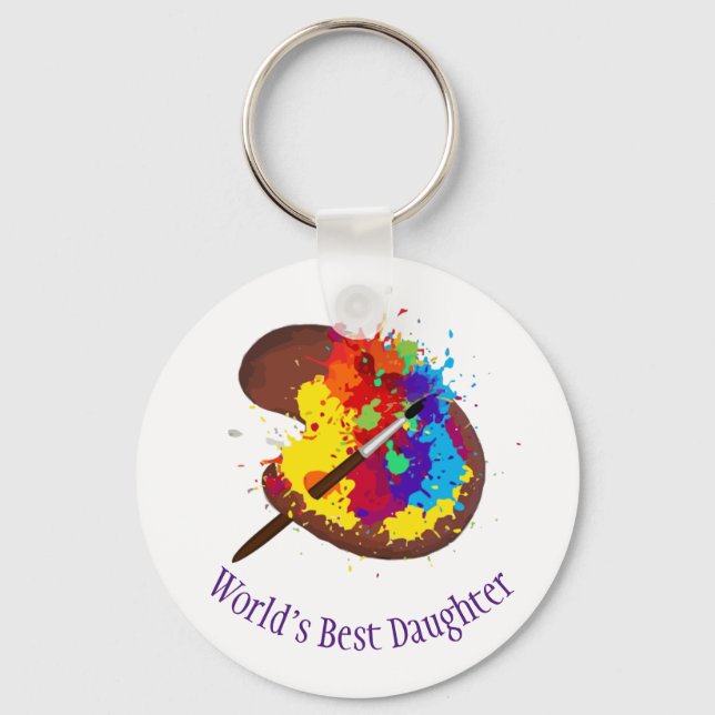 Custom Name Personalized Artist Art Daughter Keychain (Front)