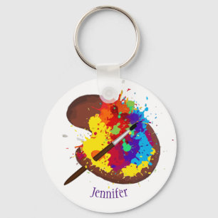 Custom Name Personalized Artist Painter Art Keychain