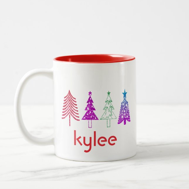 Custom Name Personalized Christmas Mug Gift (Left)
