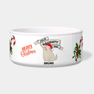 Custom Name Personalized christmas Pet Food Bowl