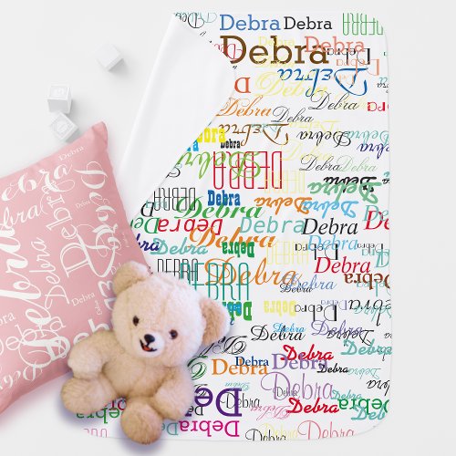 Custom Name Personalized  Colorful Swaddle Blanket