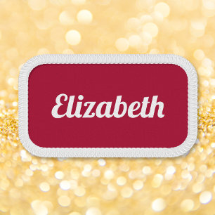 Custom Name Personalized Dark Magenta White Color Patch