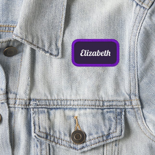 Custom Name Personalized Dark Purple White Color Patch (Custom Name Personalized Dark Purple White Color Patch)
