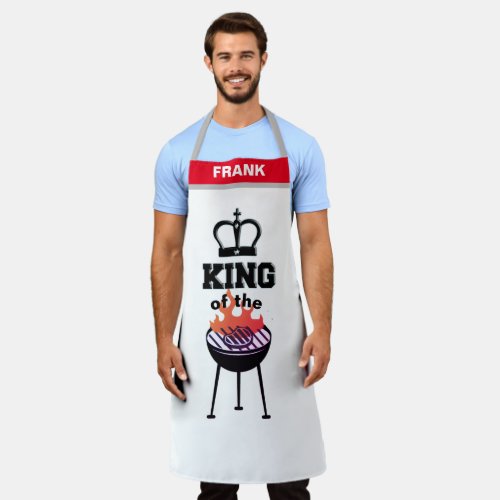 Custom Name Personalized Funny King of the Grill Apron