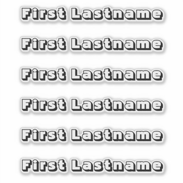 CUSTOM NAME — Personalized Labels Sticker Pack (Front)
