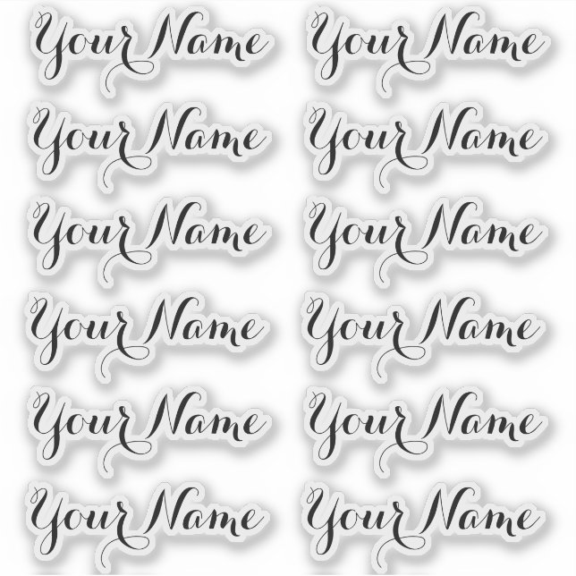 CUSTOM NAME — Personalized Labels Sticker Pack (Front)