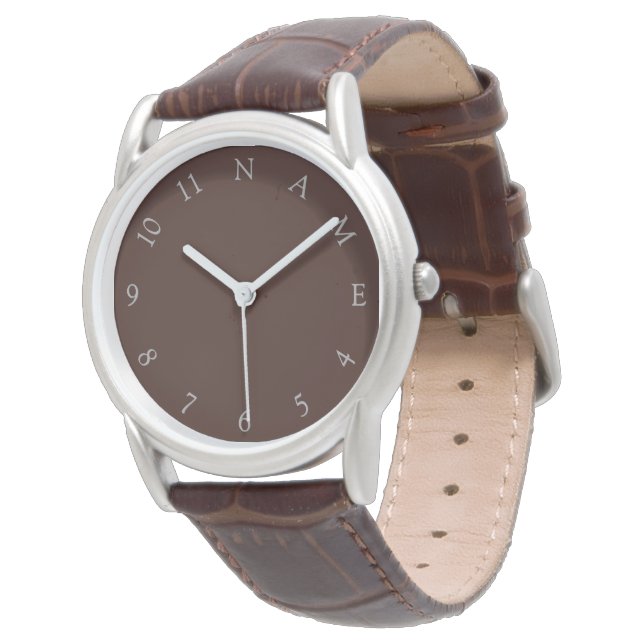 Custom Name Personalized Mens Classic Wrist Watch (Angled)