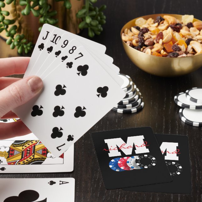 Custom Name Personalized Monogram  Poker Cards (In Situ)