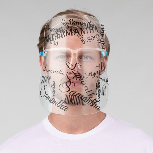Custom Name Personalized Pattern Face Shield (Insitu)