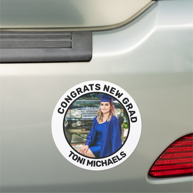 Custom Name Personalized Photo School Graduation Car Magnet (In Situ)