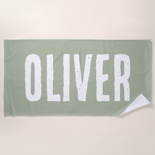 Custom Name Personalized Pool Birthday Vacation Beach Towel (Front)