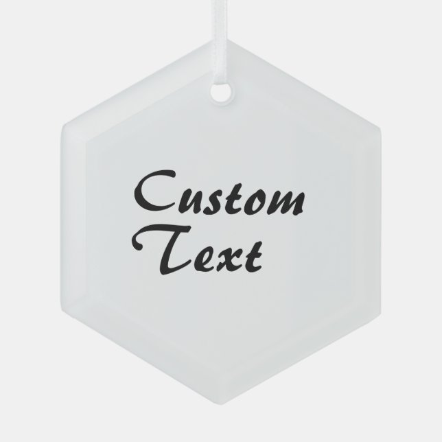 Custom Name Personalized Text  Glass Ornament (Front)