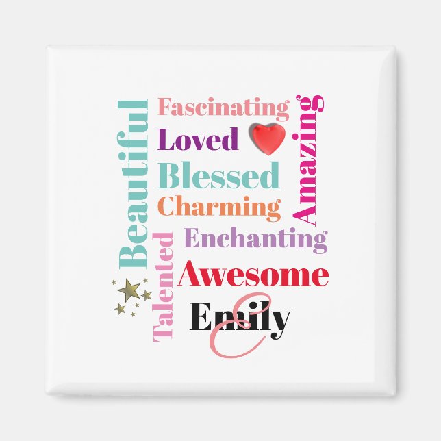 Custom Name Personalized Text Magnet (Front)