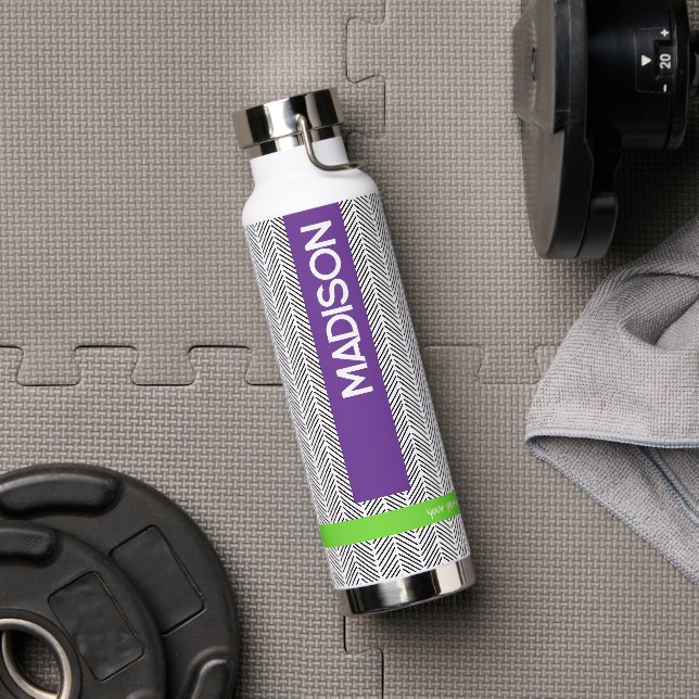Custom Name | Personalized Travel  Water Bottle (Gym (Rotated))