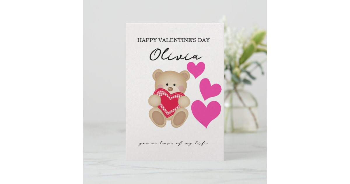 Custom Name Personalized Valentine's Day Card | Zazzle