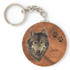 Custom Name Personalized Wolf & Tracks