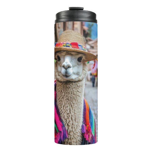 Custom Name Peru Llama Thermal Tumbler (Front)