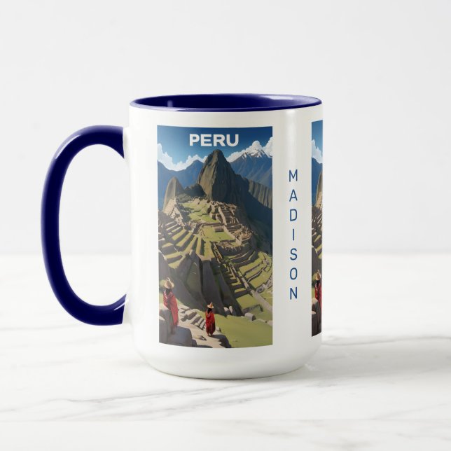 Custom Name Peru Machu Picchu Mug (Left)