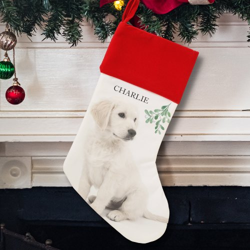 Custom Name Pet Dog Photo Christmas Holiday Christmas Stocking