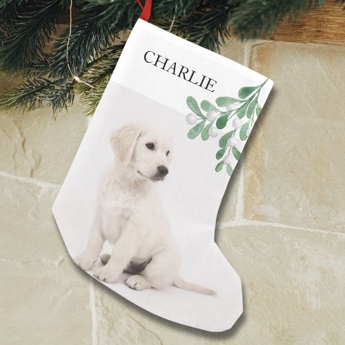 Custom Name Pet Dog Photo Christmas Holiday Small Christmas Stocking