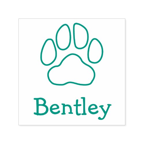 Custom Name Pet Signature Paw Print Outline Self_inking Stamp