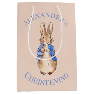 Custom Name Peter the rabbit Christening Medium Gift Bag
