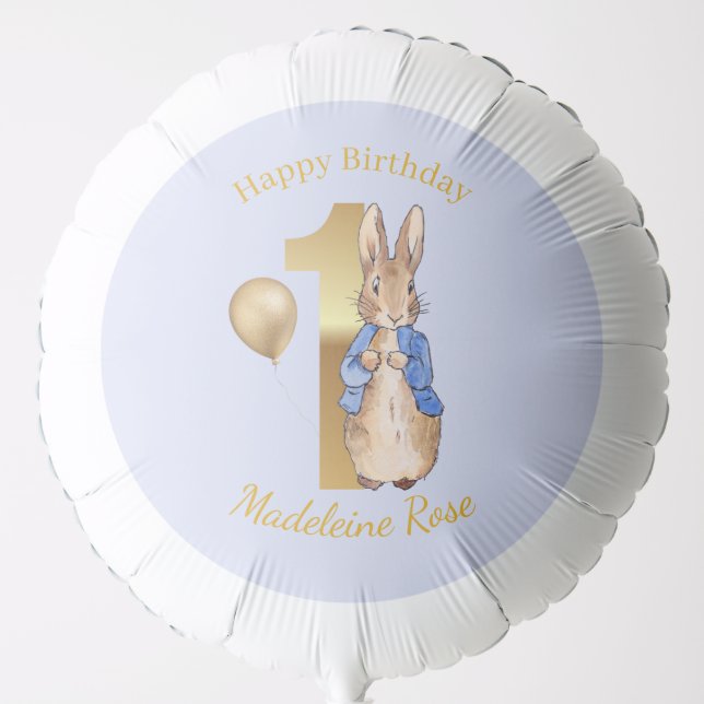 Custom Name Peter the Rabbit Happy Birthday Balloon (Front)