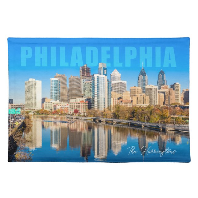 Custom Name Philadelphia Pennsylvania Cloth Placemat (Front)