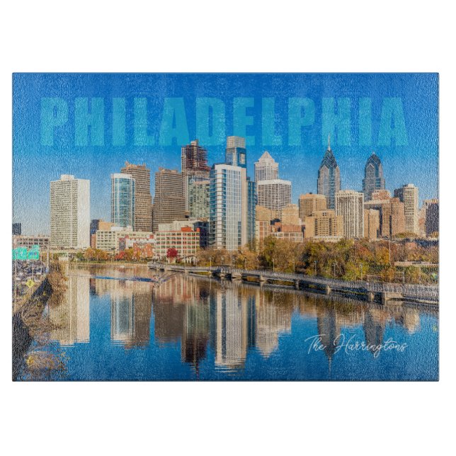 Custom Name Philadelphia Pennsylvania Cutting Board (Front)