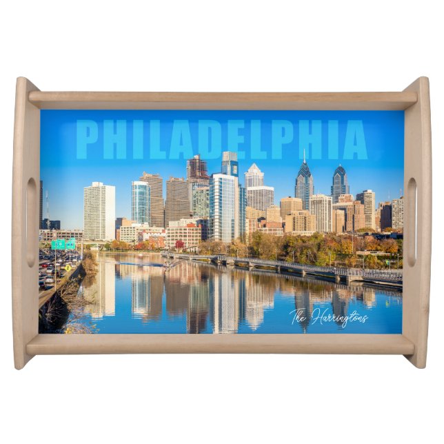 Custom Name Philadelphia Pennsylvania Serving Tray (Front)