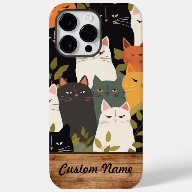 Custom Name Phone Case cats (Back)