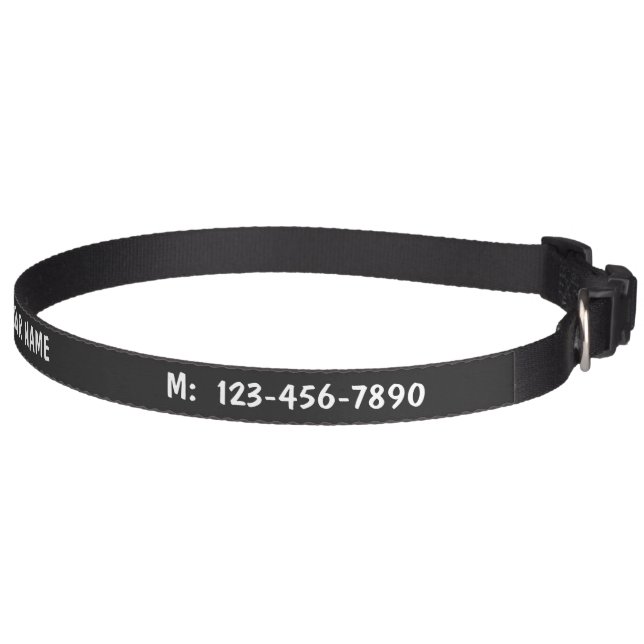 Custom Name Phone Info Personalized Pet Collar (Right)