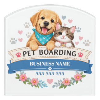 Custom Name & Phone Pet Boarding  Door Sign