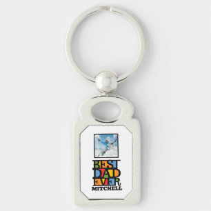 Custom Name & Photo BEST DAD EVER Keychain