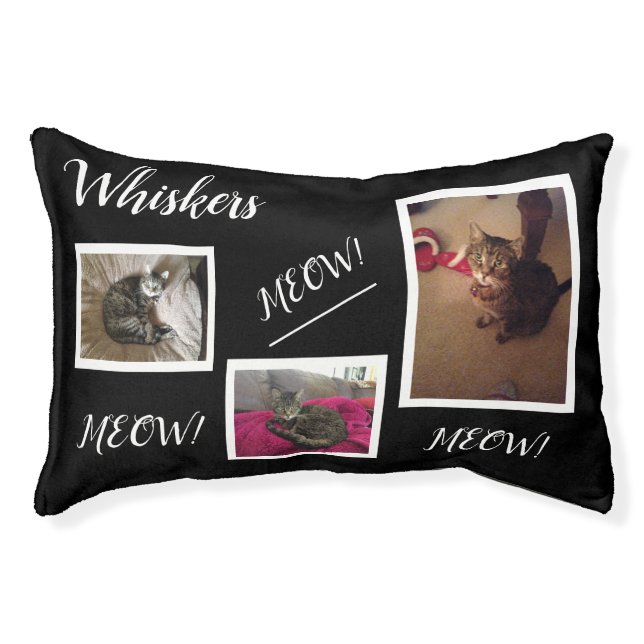 Custom Name Photo Cat Pet Bed (Front)