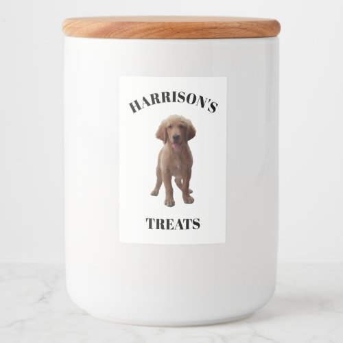 Custom Name Photo Dog Cat treats Food Label