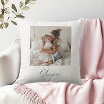 Custom Name & Photo | Personalized Gift Throw Pillow<br><div class="desc">Add a personal touch to any space with this soft and stylish custom photo throw pillow. Featuring a favorite memory and a custom name in a modern script, this pillow is the perfect keepsake for a loved one — or yourself! Whether it’s for a birthday, Mother’s Day, or just a...</div>