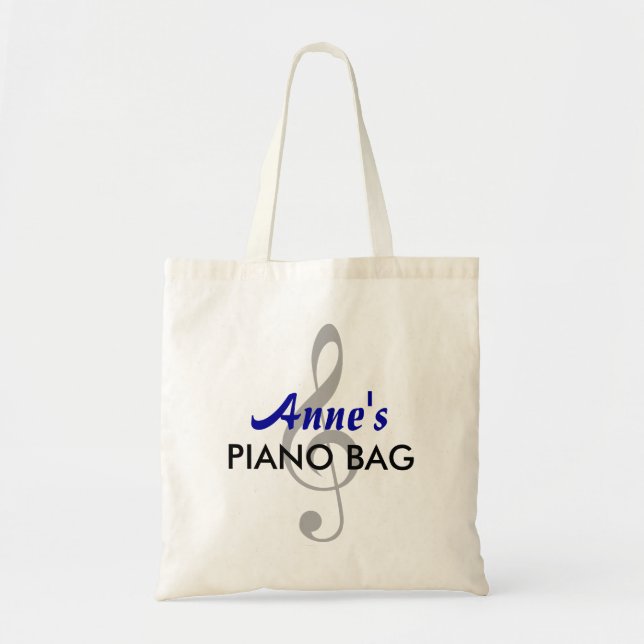 Custom Name Piano Bag - Blue (Front)