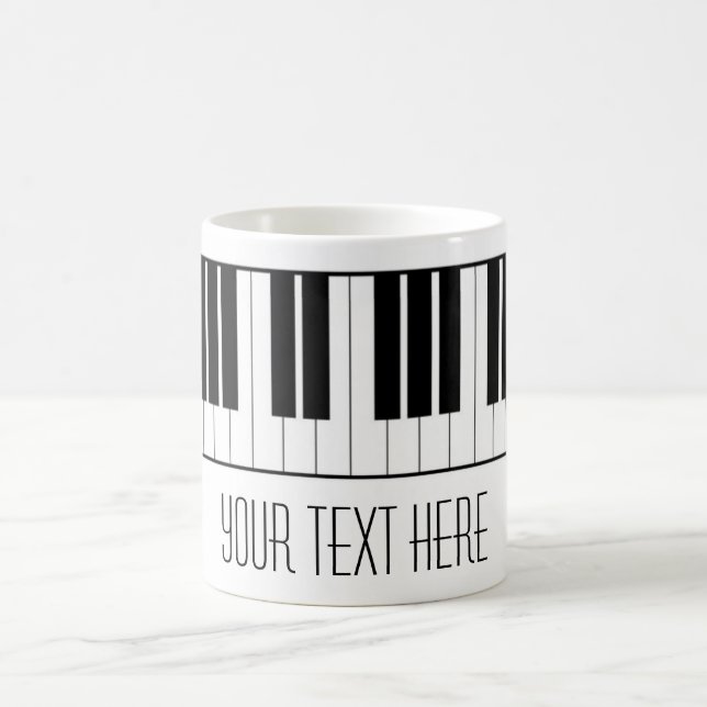 Custom Name Piano Keys Keyboard Teacher Student Coffee Mug (Center)